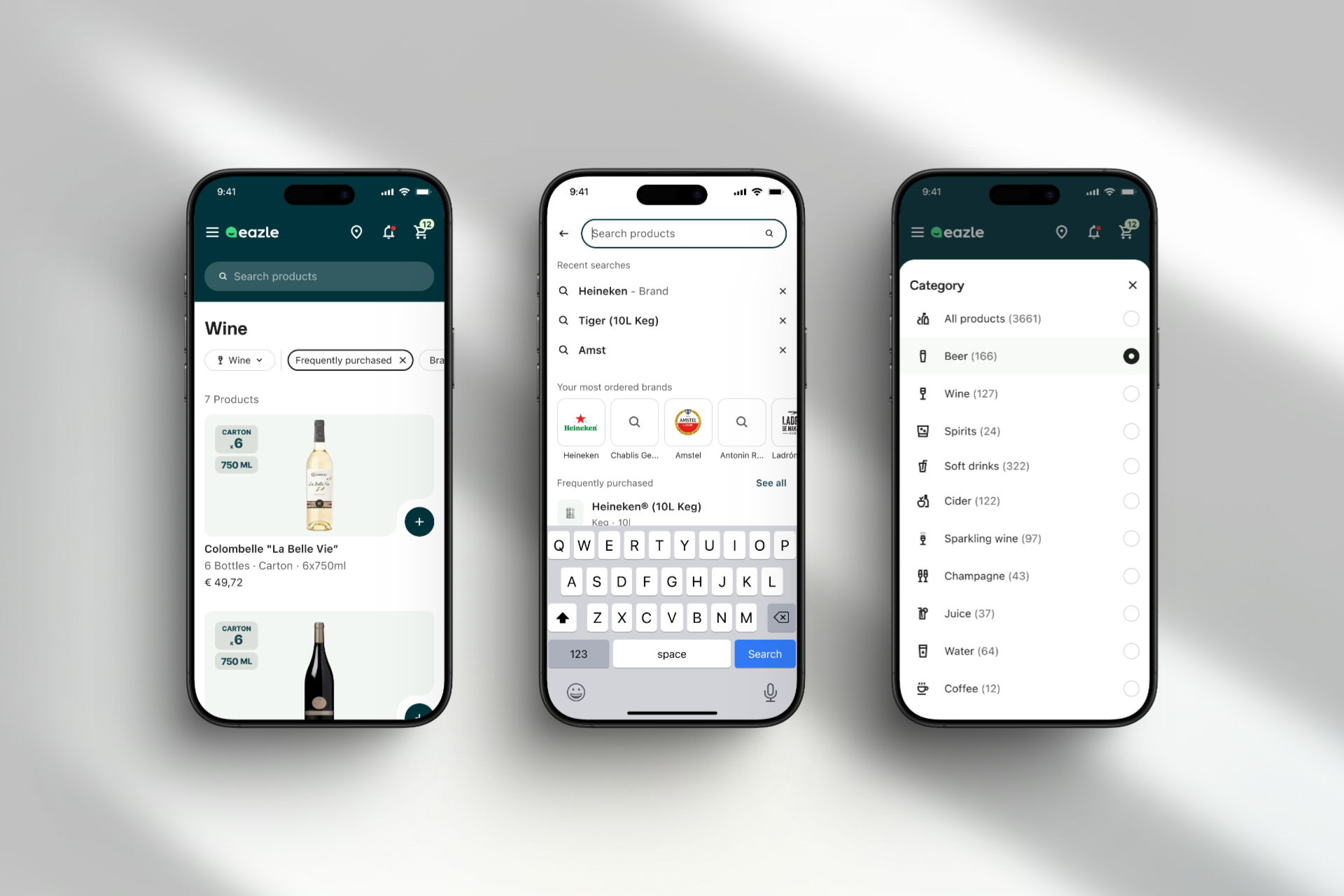 Mobile search and category UX for eazle